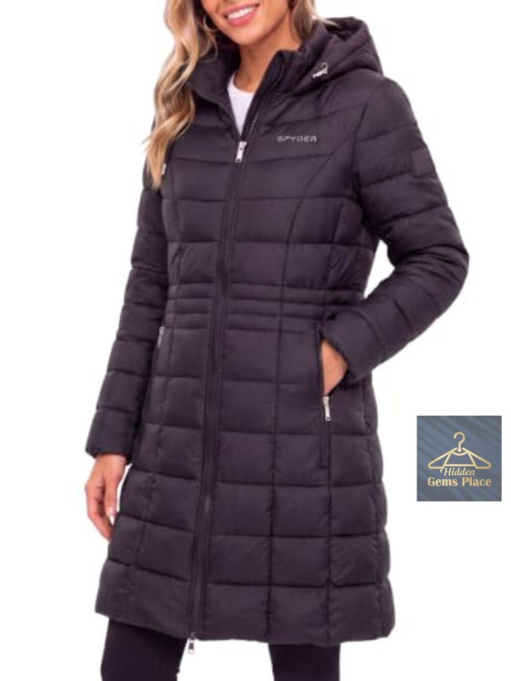 Long Packable Puffer Jacket Hooded Water-Resistant Quilted Travel Coat